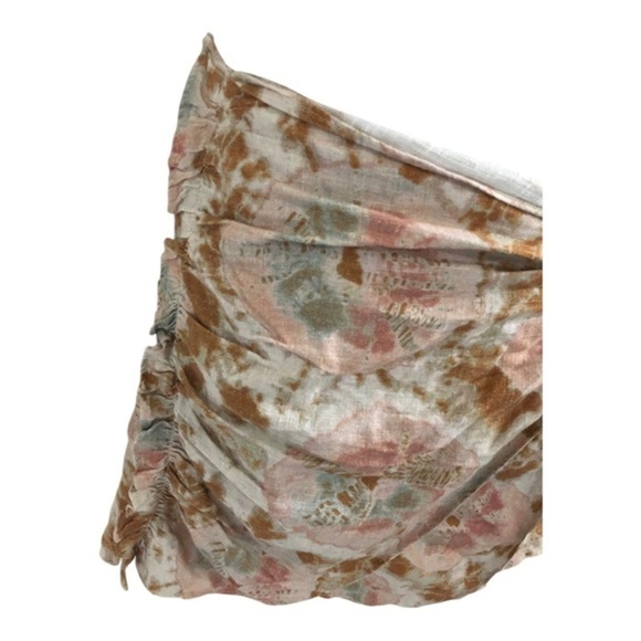 Free People Sweet As Beach tie dye effect ruffled side tie Mini Skirt size 6 new - Picture 9 of 16